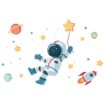 Çocuk Odası Stickerlari. Astronot - Görsel 5