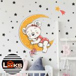 Çocuk Odası Stickerlari.AYDA UYUYAN AYICIK - Görsel 4