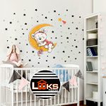 Çocuk Odası Stickerlari.AYDA UYUYAN AYICIK